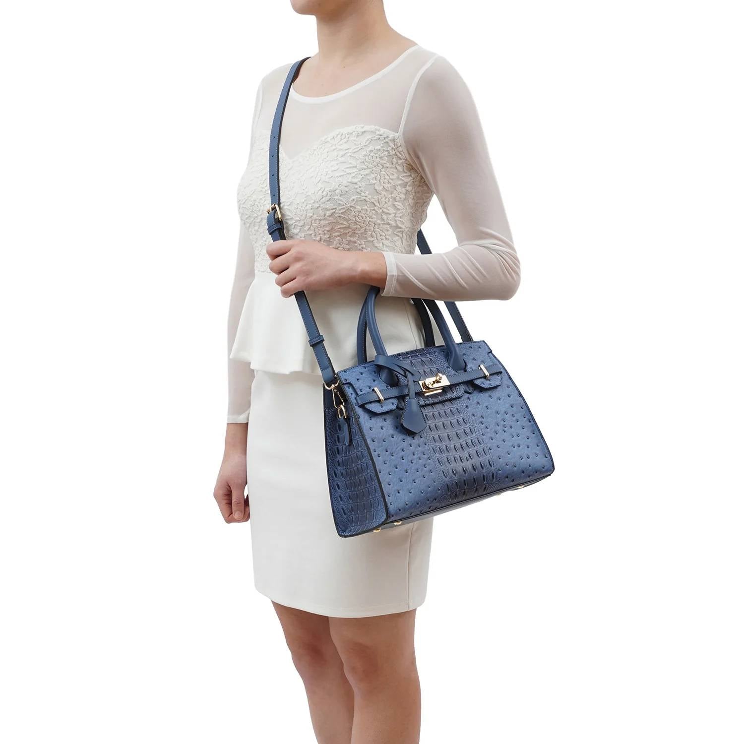 Mellow World - Ostrich Embossed Satchel