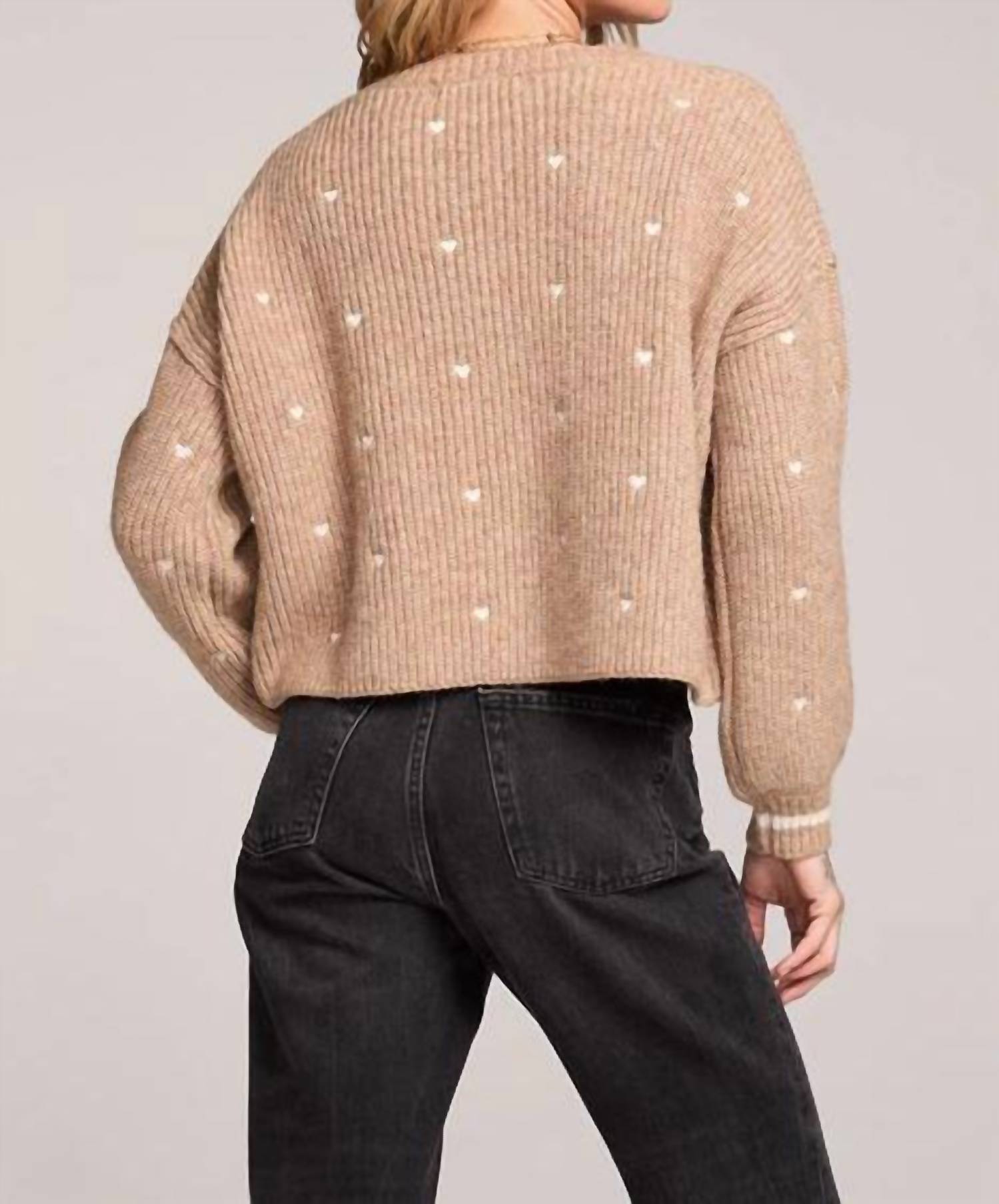 saltwater LUXE Charmer Sweater in mocha - women's sweater - alternate view