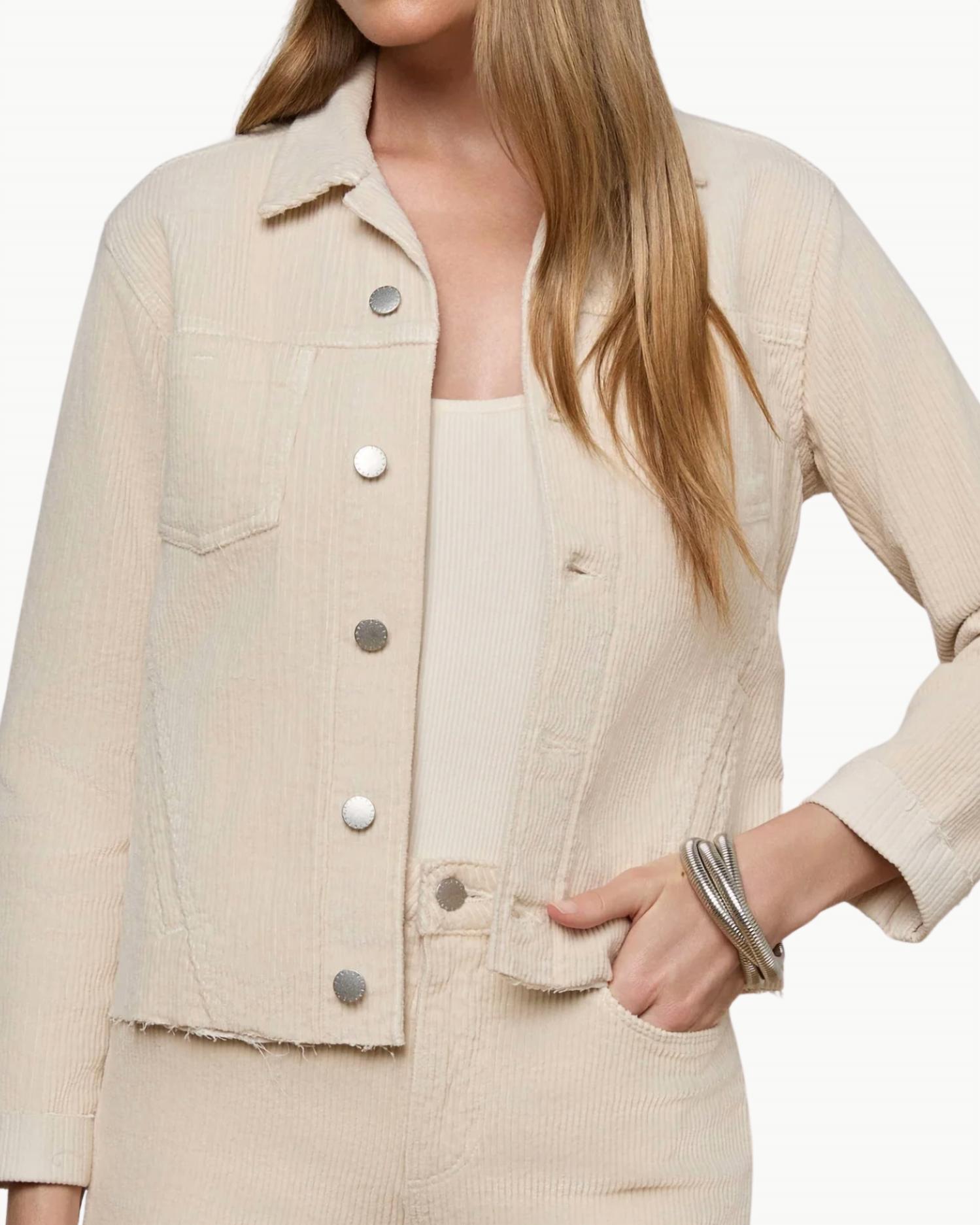 L'Agence Janelle Slim Raw Jacket in french vanilla 2 - women's jacket - view 6