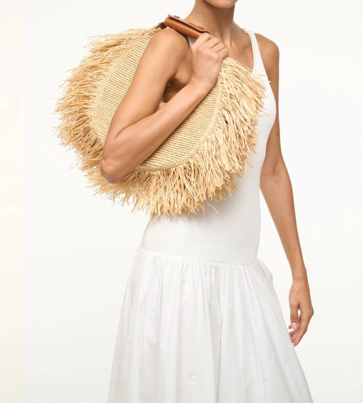 Staud - Women's Moon Raffia Tote Bag