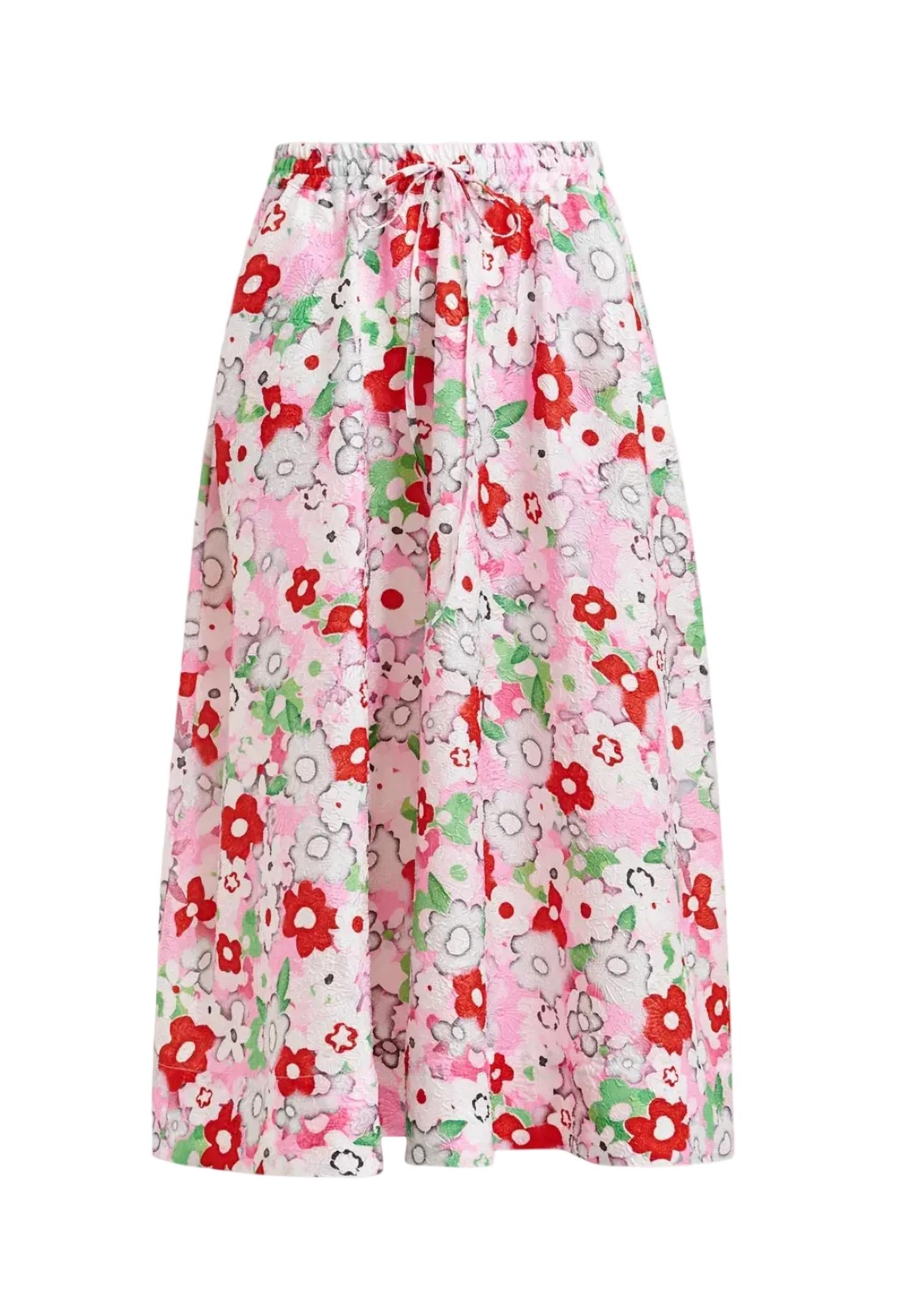 Essentiel Antwerp - Floral Jacquard Midi Skirt