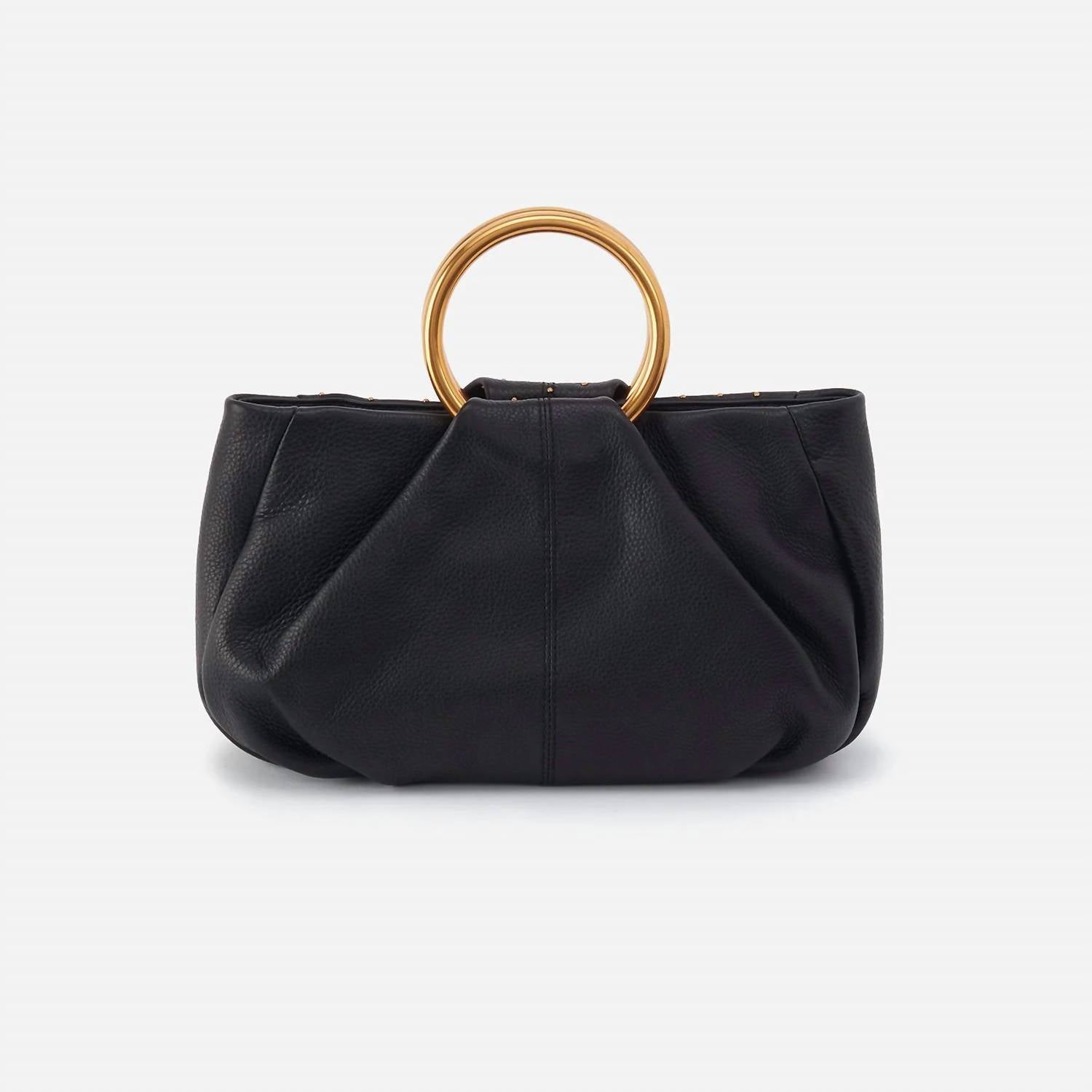 HOBO Sheila Ring Satchel Crossbody Bag in black - women's bag - detail view