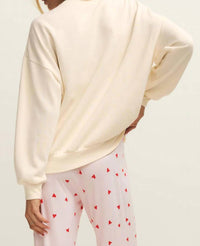 Z Supply Oversized Lover Sweatshirt Top in beige - women's top - detail view