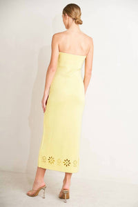 FLYING TOMATO Solid Sweater Knit Dress in yellow - women's dress - view 4
