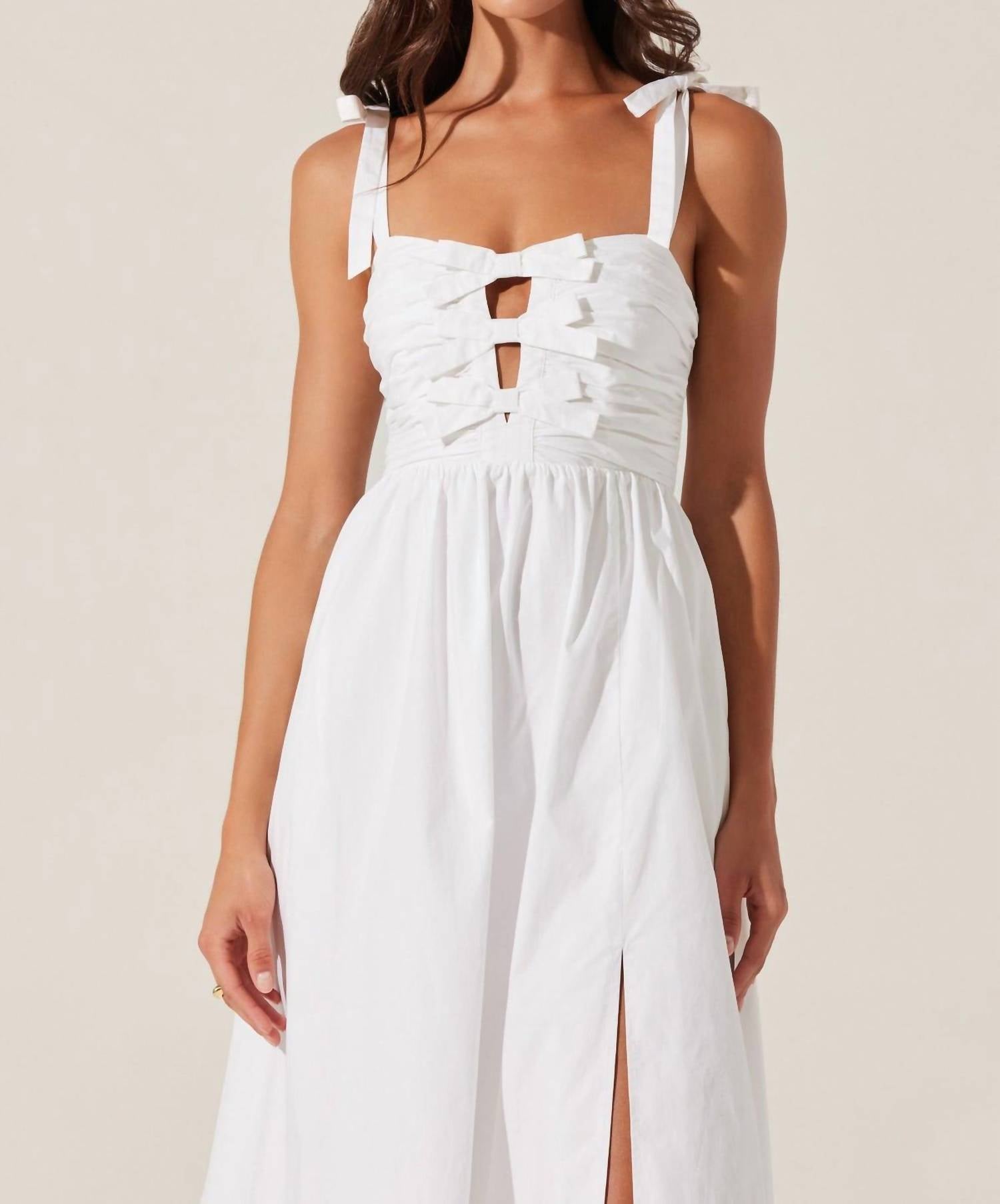 Astr - Helia Bow Front Midi Dress