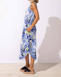 Escape - Floral Sleeveless Seamed Dress