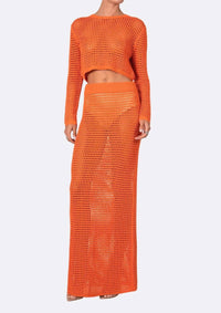 Nonchalant Label - Jovi Open-knit Long-sleeve Crop Top