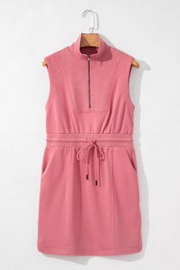 Pretty Bash - French Terry Zipped Collar Mini Dress