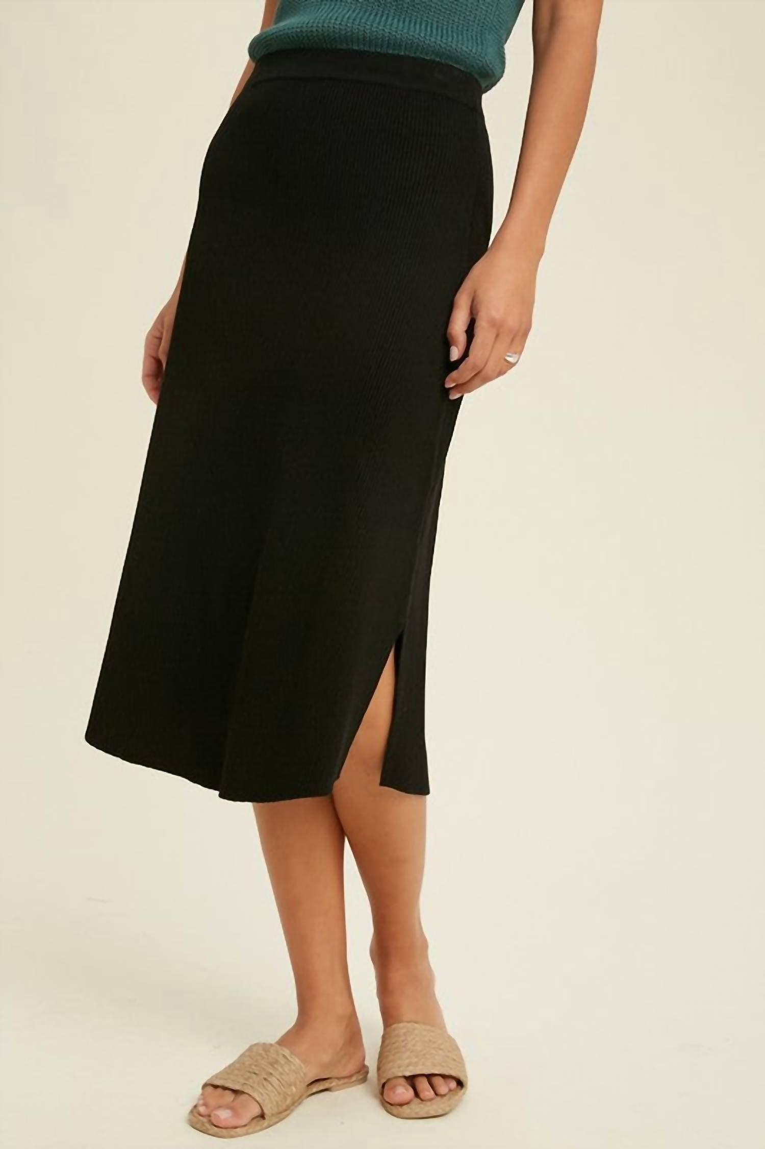 Wishlist - Ribbed Midi Sweater Skirt