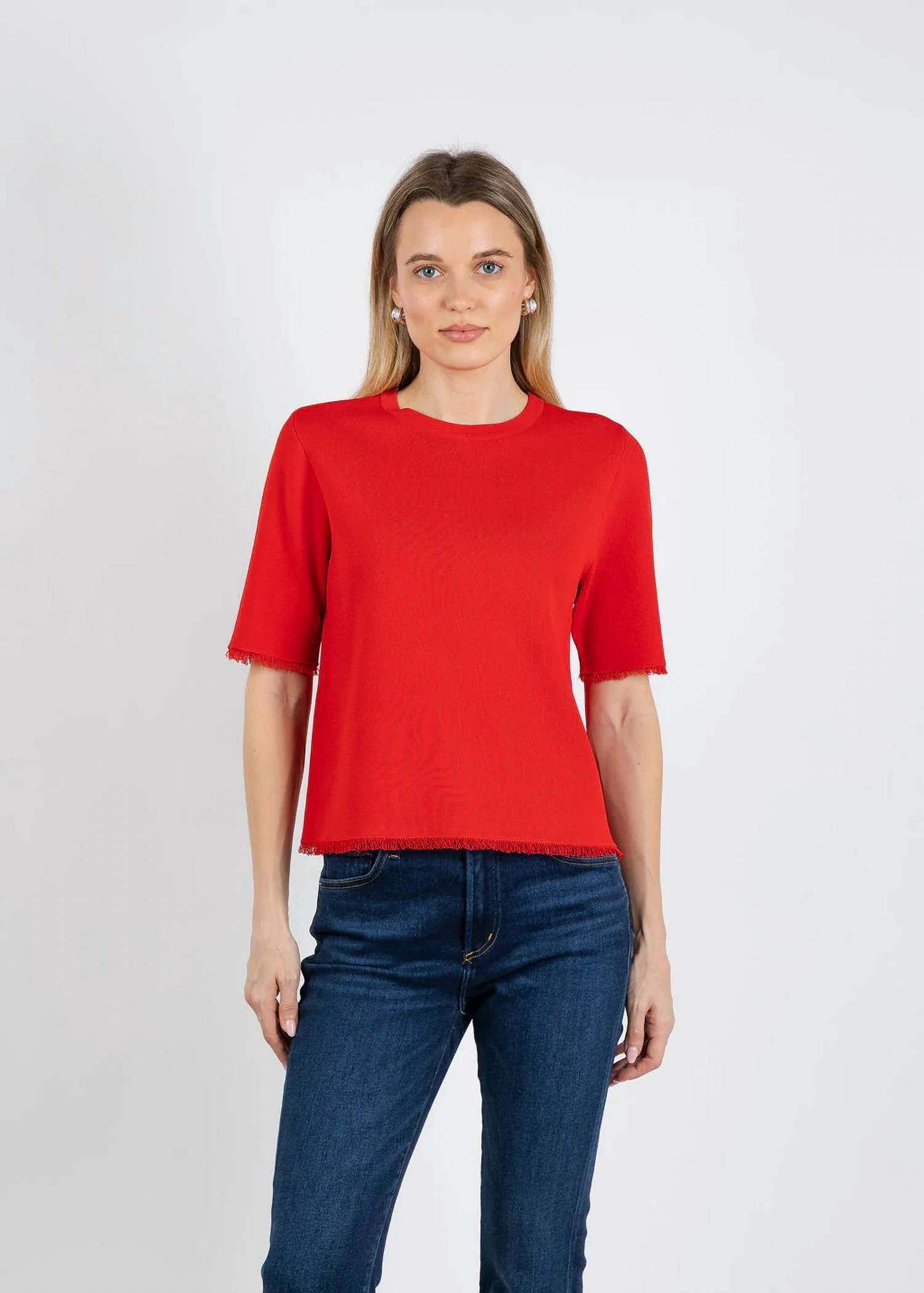 Elliott Lauren - Fringe Elbow Sleeve Sweater