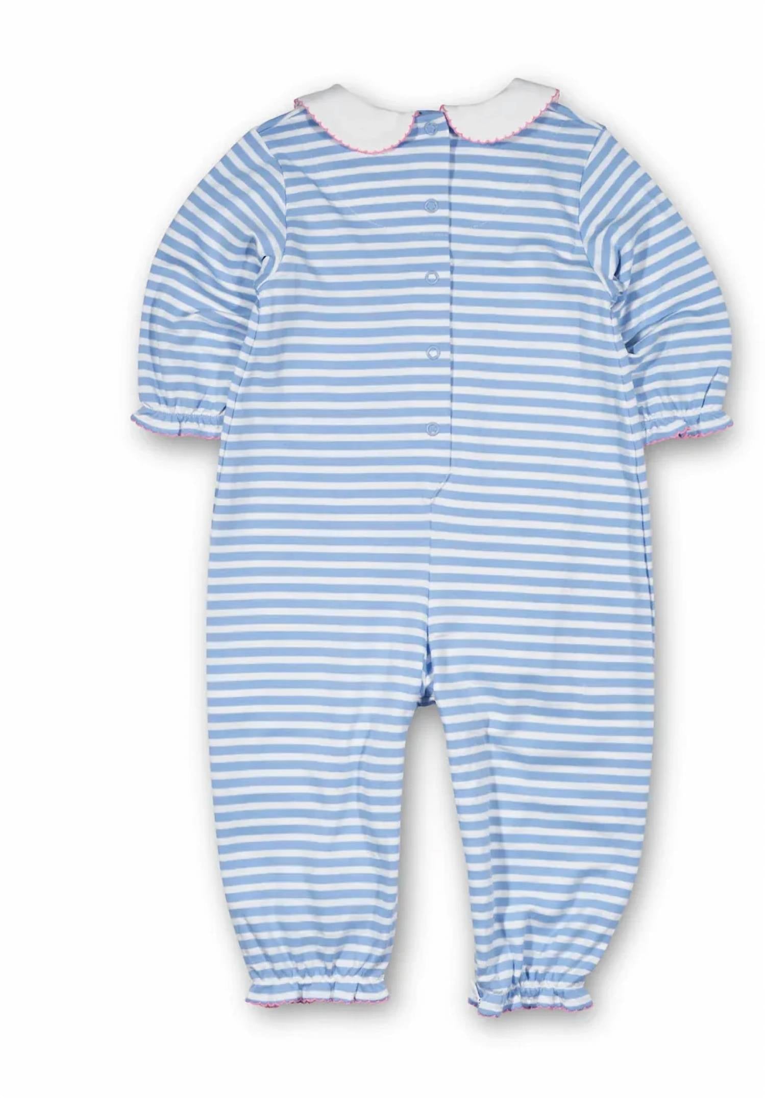 Florence Eiseman - Kids Flowers Embroidered Knit Long Romper