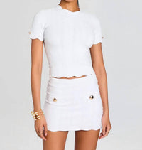 RETROFETE Aisha Knit Top in optic white - women's shirt