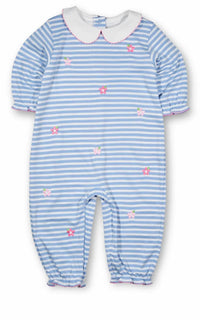Florence Eiseman - Kids Flowers Embroidered Knit Long Romper