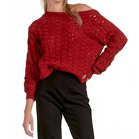 Elan - Off the Shoulder Long Sleeve Sweater