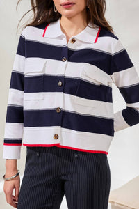 Mb By Tribal - Contrast Hem Double Pocket Cardigan