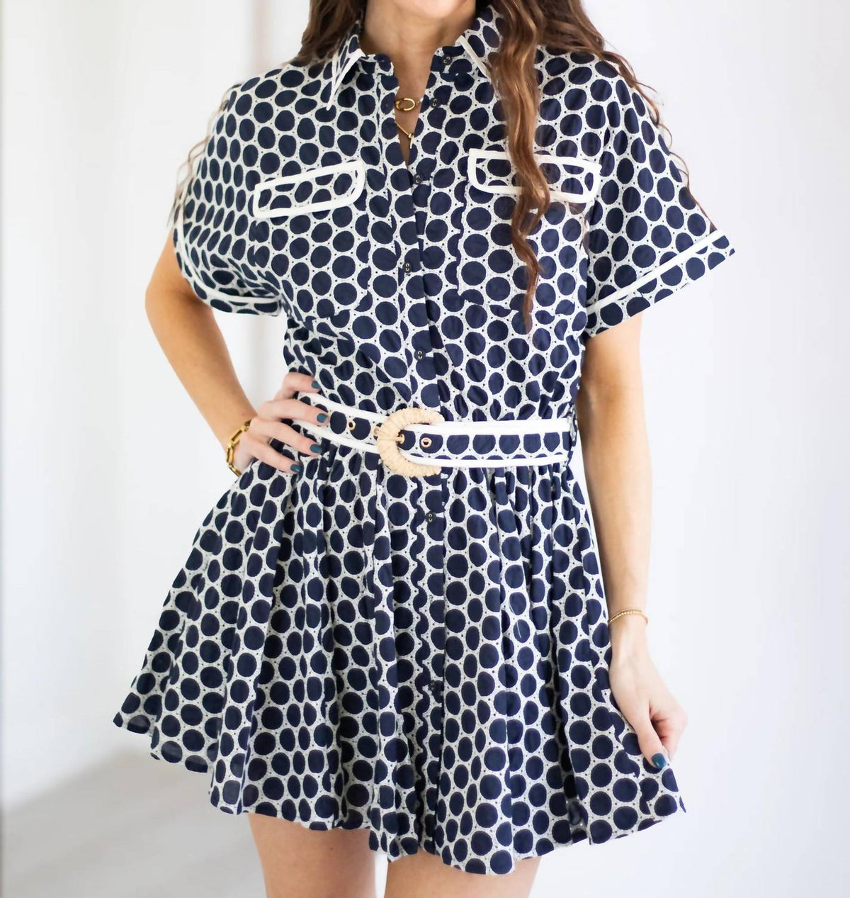 Sincerely Ours - Marine Dot Mini Dress