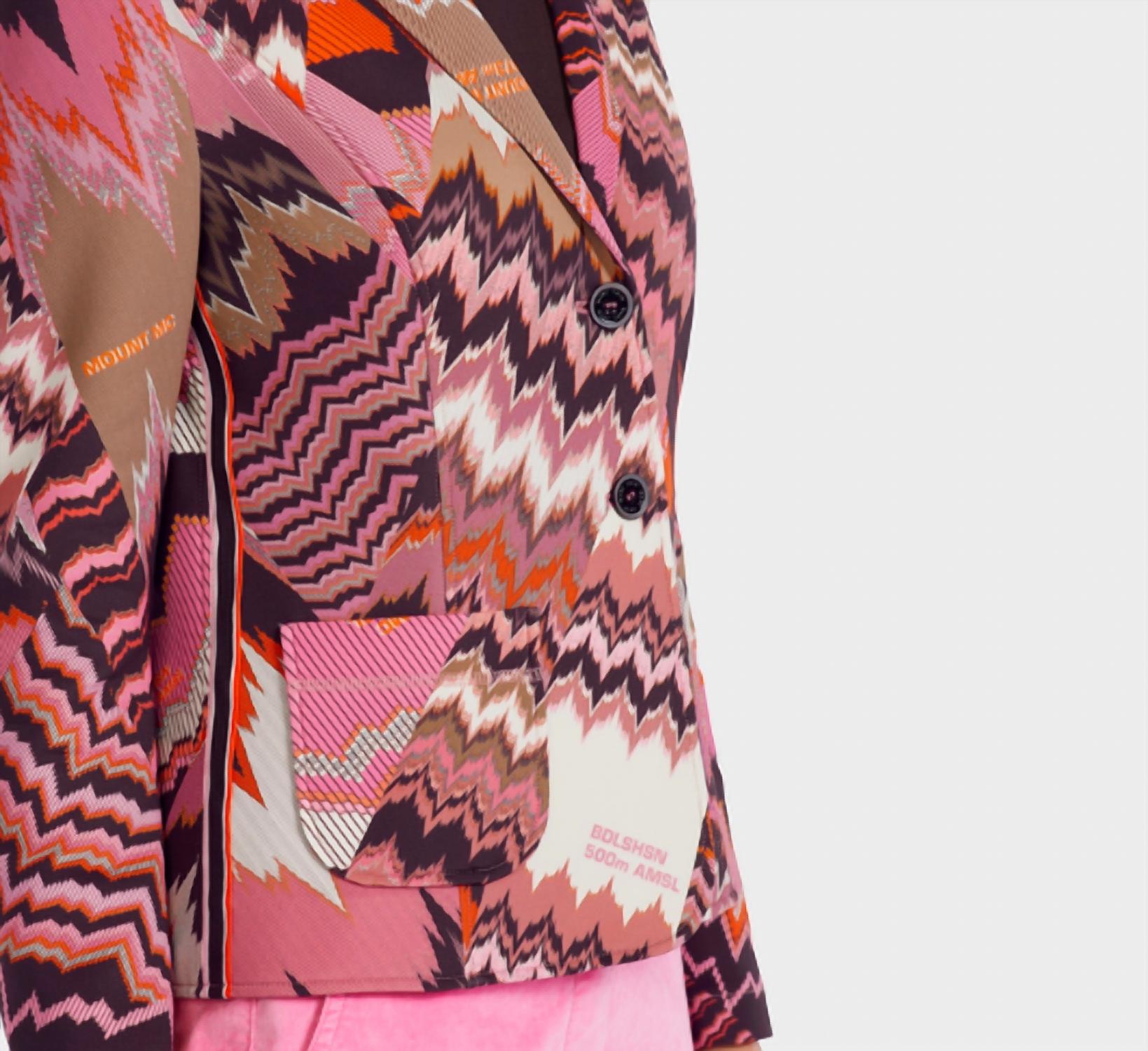 Marc Cain Mountain Air Printed Blazer in bright orchid - women's jacket - view 4