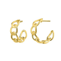 Gold & Honey - Women's Chunky Link Hoop Earrings