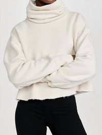 Les Tien - Corey Crop Cowl Neck Sweatshirt
