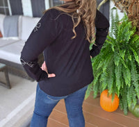 Sew In Love - Bow Rhinestone Button Sweater