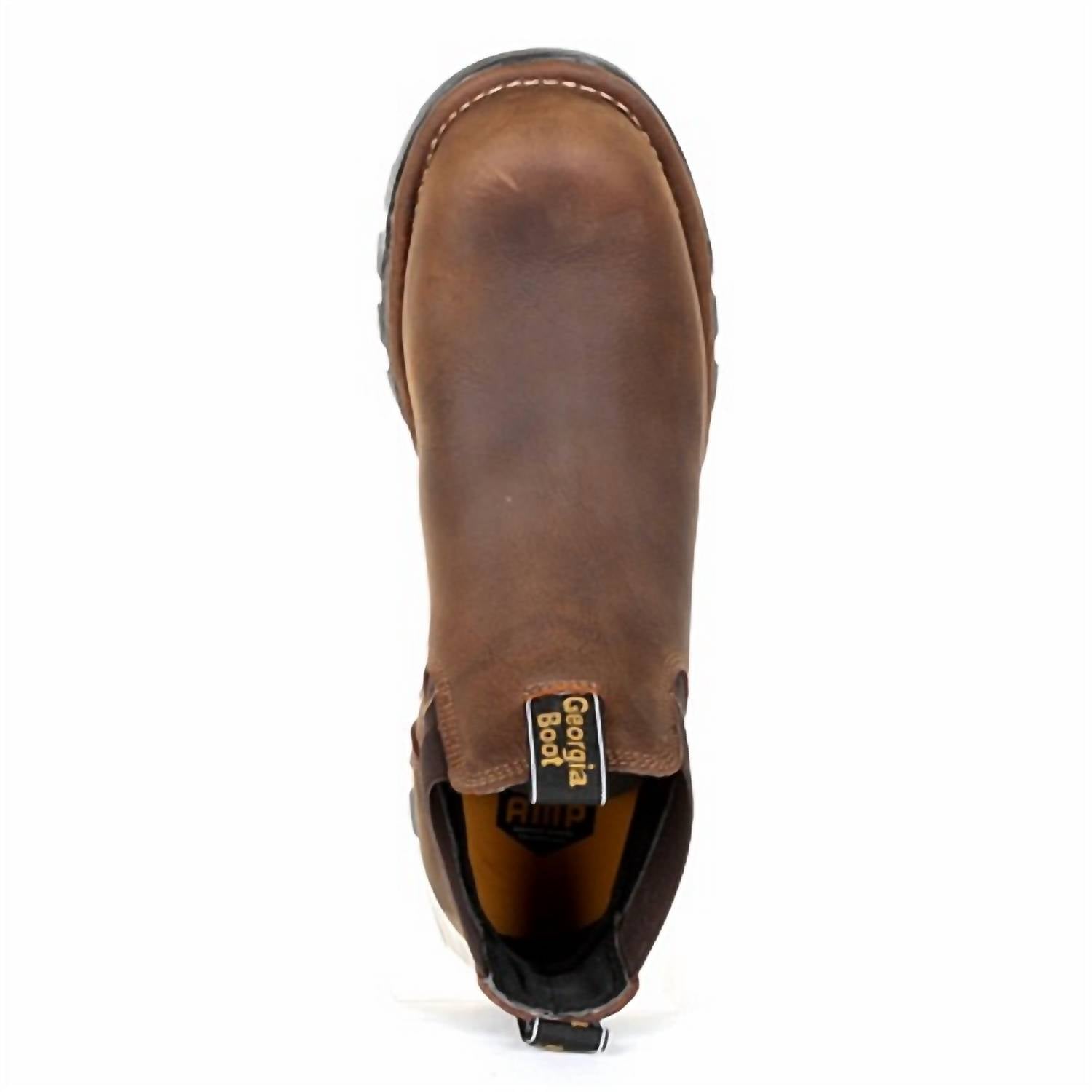 Georgia Boot Men's Eagle One Safety Toe Chelsea Boot in brown - men's boots - detail view