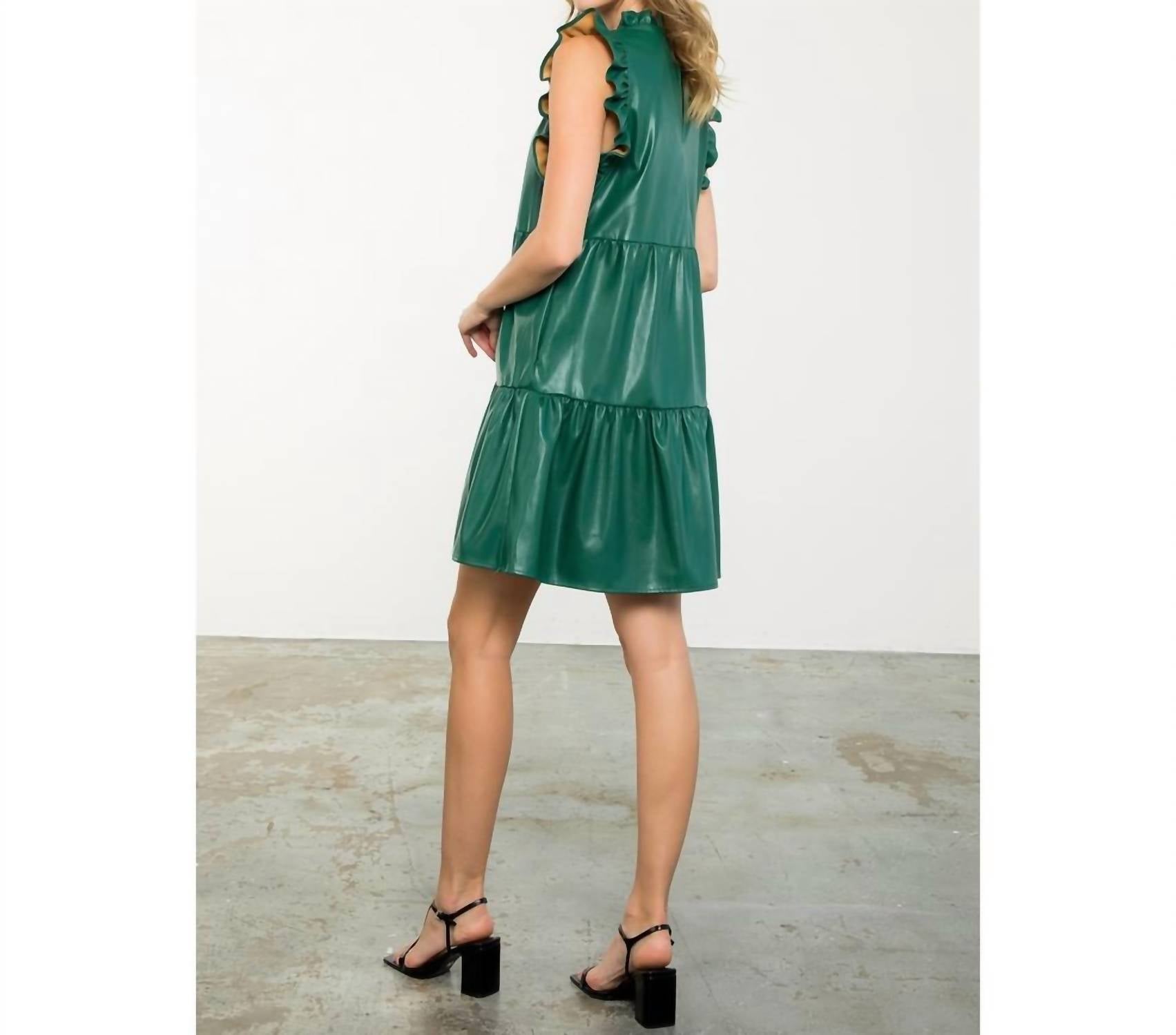 Thml - Ruffle Sleeve Leather Dress