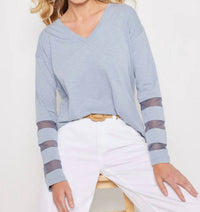 Lisa Todd - Women's Mesh Fest Long Sleeve V Neck Top