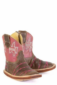 Tin Haul Girls Infant Barbed Wire Belle Leather Boot in brown blush - kids' boots - alternate view