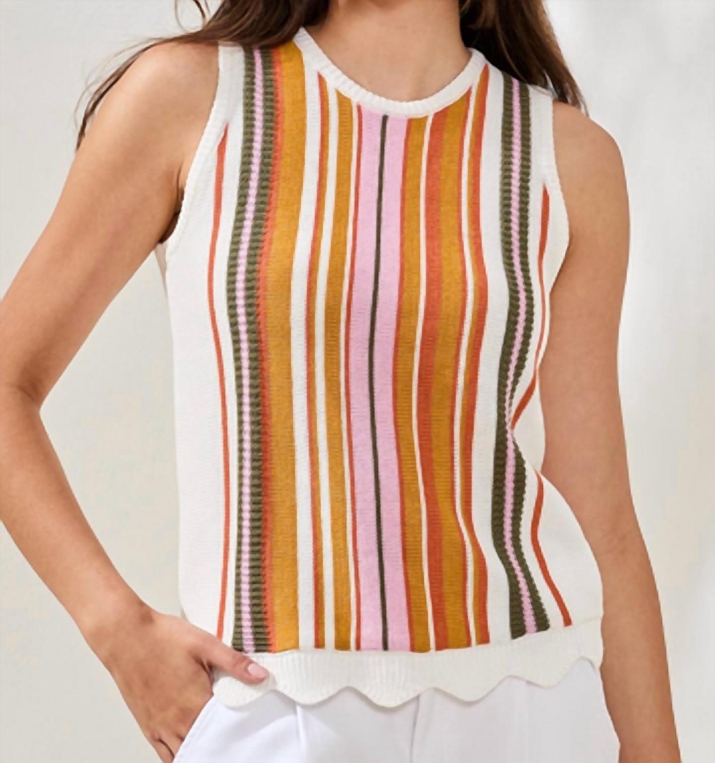 Tribal - Crew Neck Sleeveless Sweater