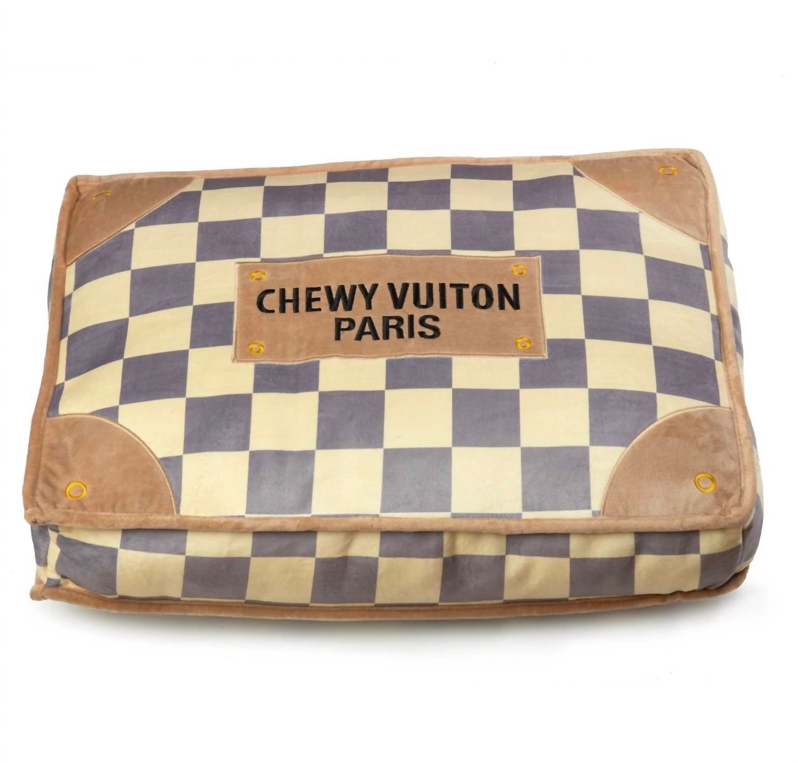 Haute Diggity Dog Checker Chewy Vuiton Bed in tan - item - detail view