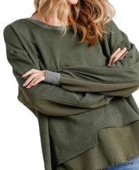 Umgee - Layered Frayed Hem Top