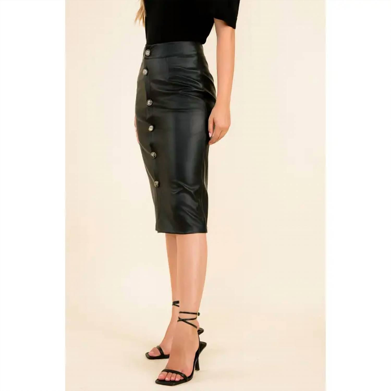 Thml - Milan Faux Leather Midi Skirt