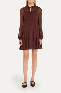 Ulla Johnson - Ava Silk Tiered Long-sleeve Minidress