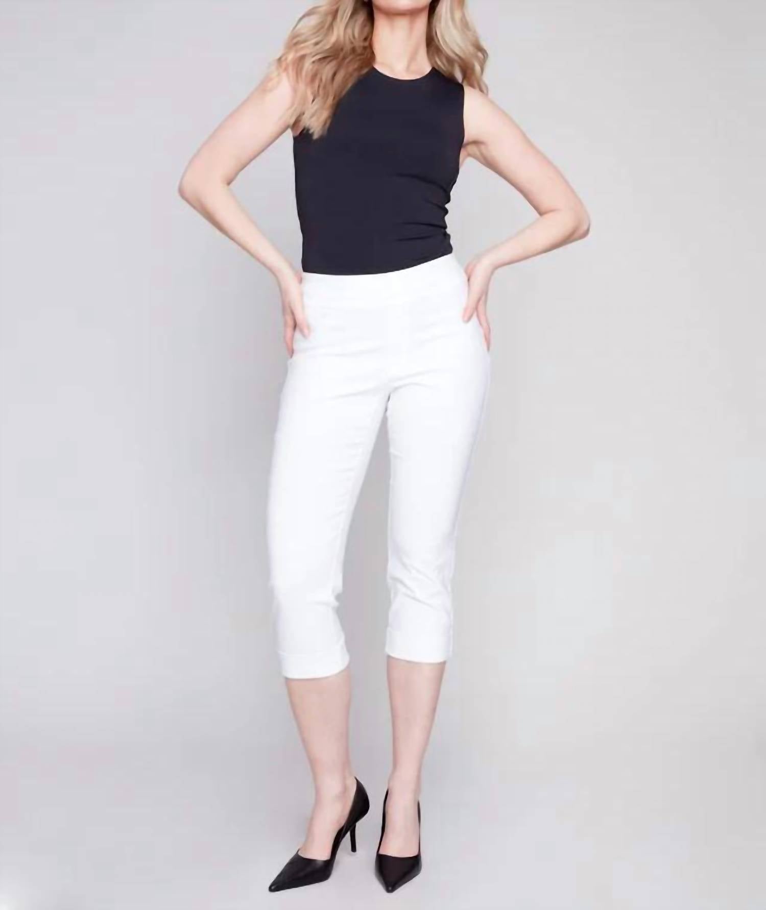 Charlie B - Women's Stretch Pants With Cuffs