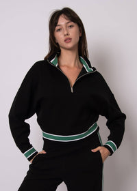 Rd Style - Marilyn Stripe Half Zip Pullover Top