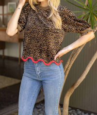 Voy - Wavy Hem Velvet Top