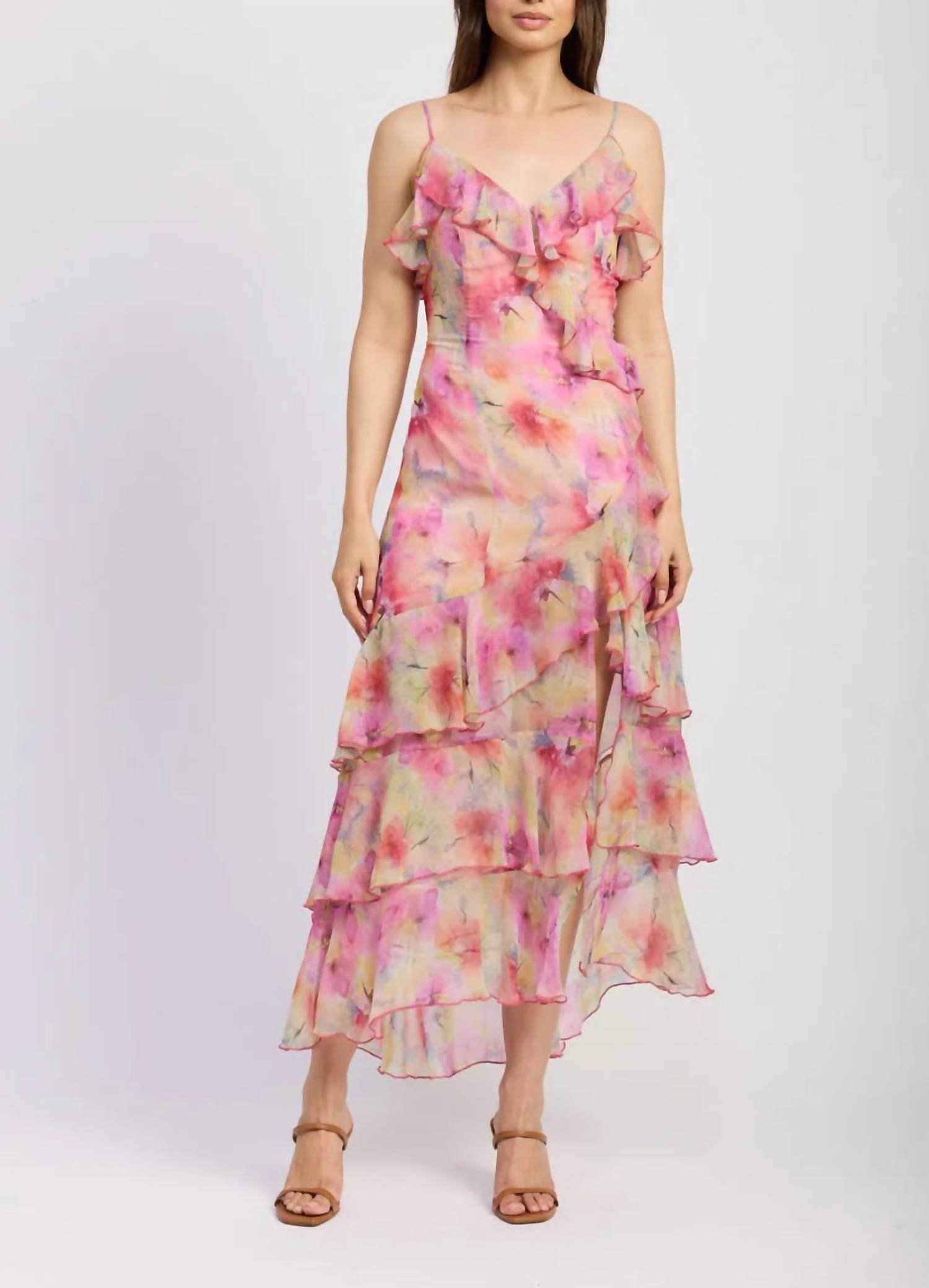 En Saison - Amari Ruffle Chiffon Maxi Dress