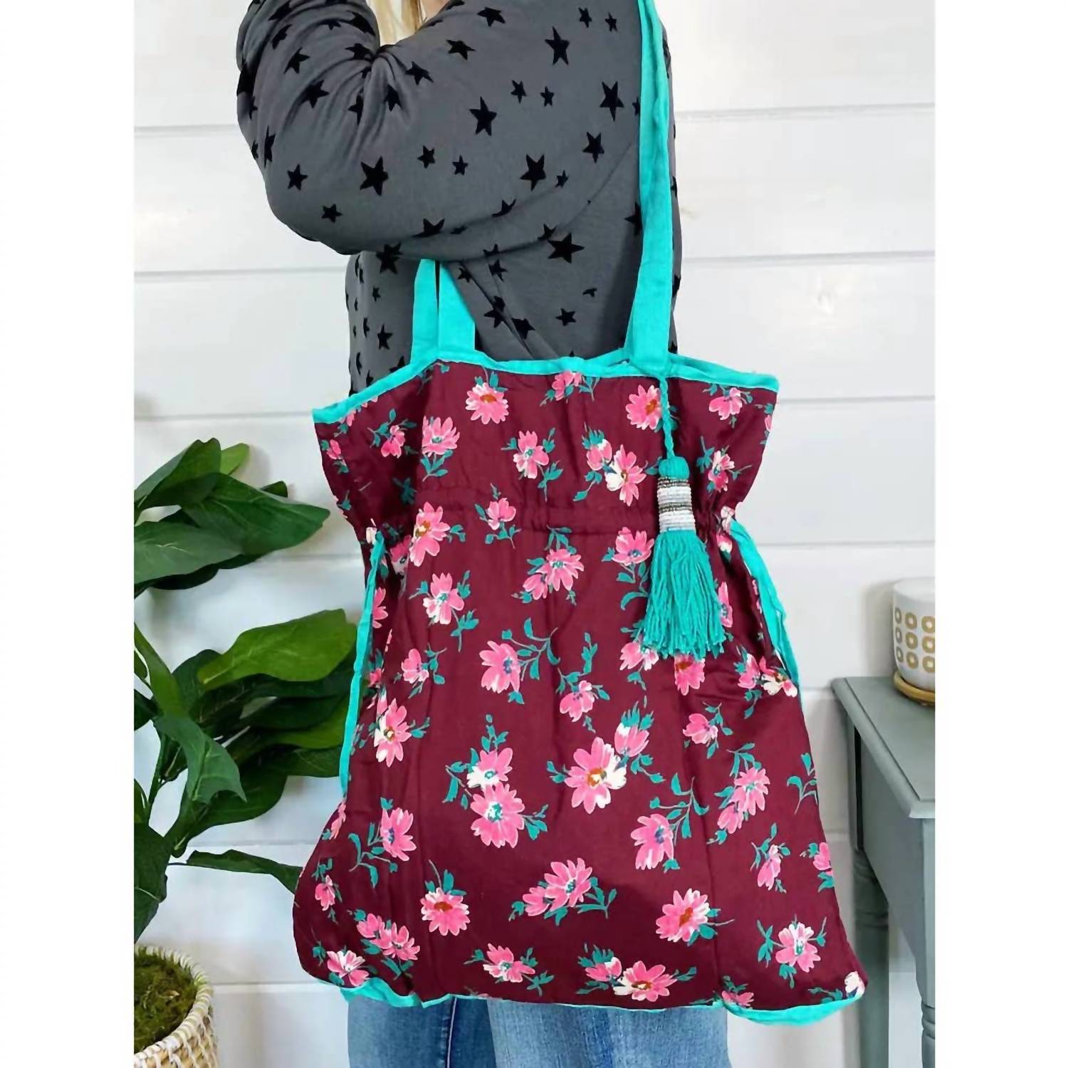 Folklore Couture - Drawstring Cotton Market Tote Bag