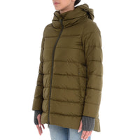 Herno Women's Hooded Down Jacket in military - women's jacket - alternate view
