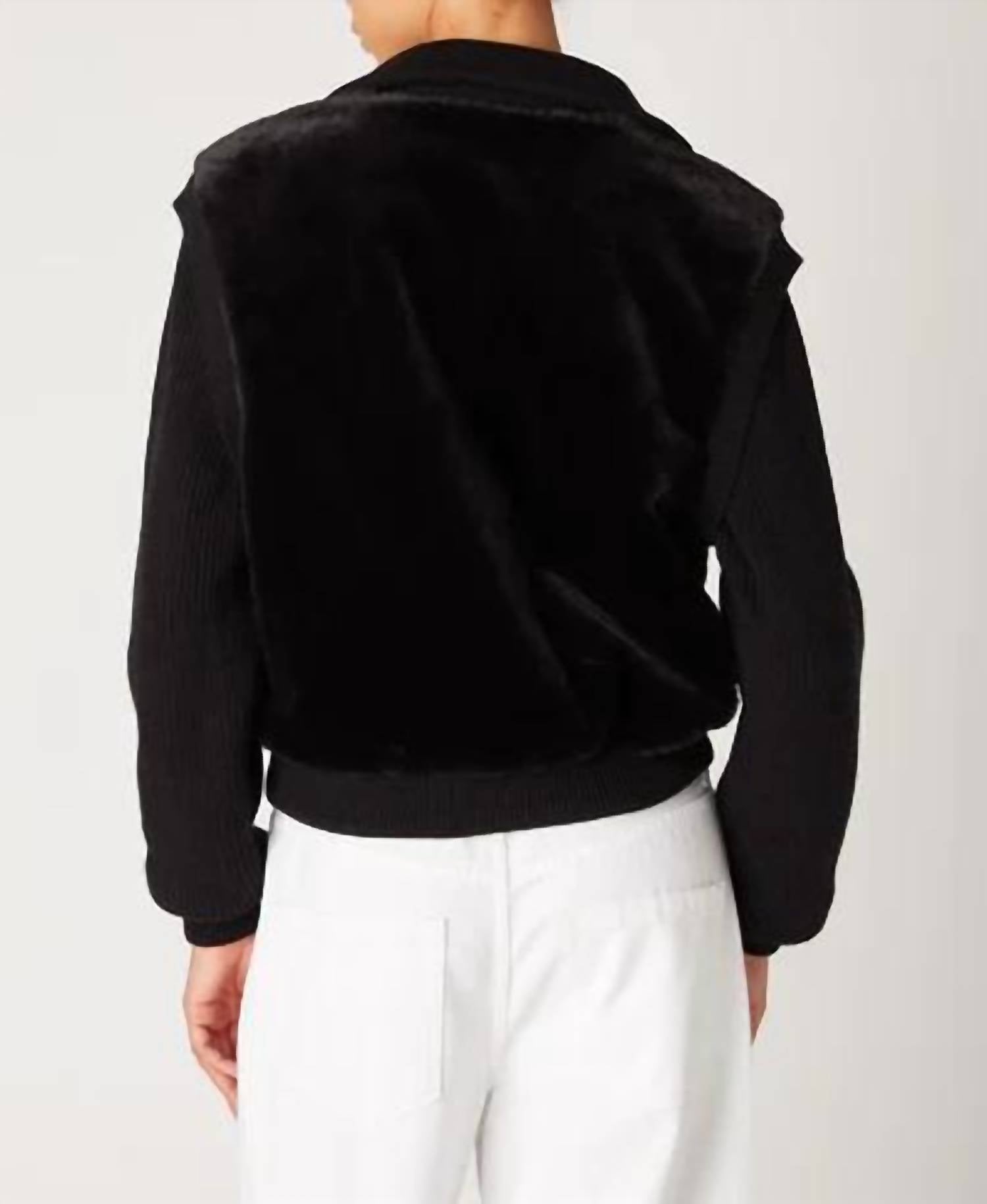 Blanknyc - Faux Fur Knit Bomber Jacket