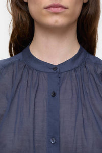 CLOSED Cotton Voile Blouse in space blue - women's blouse - alternate view