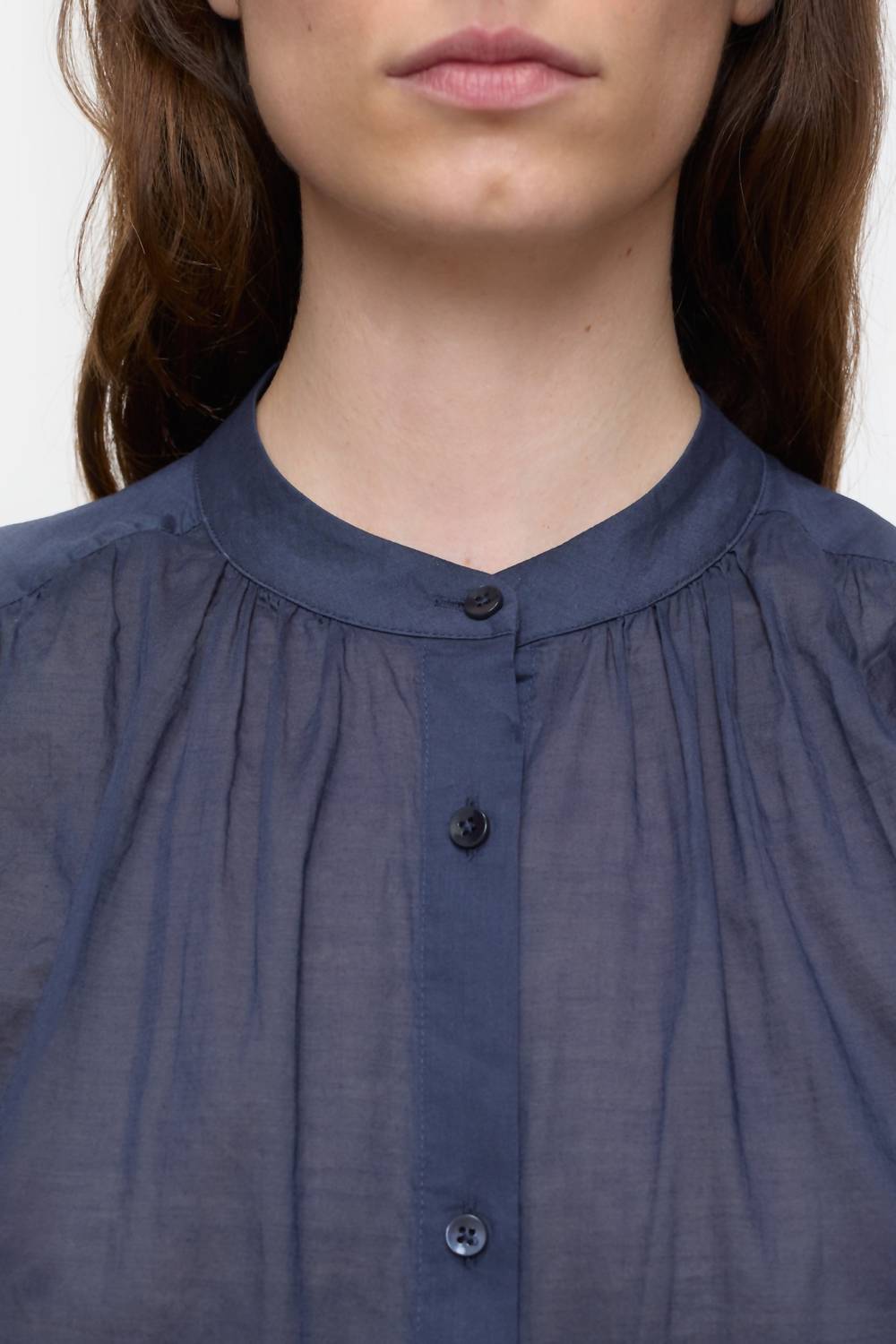 CLOSED Cotton Voile Blouse in space blue - women's blouse - alternate view