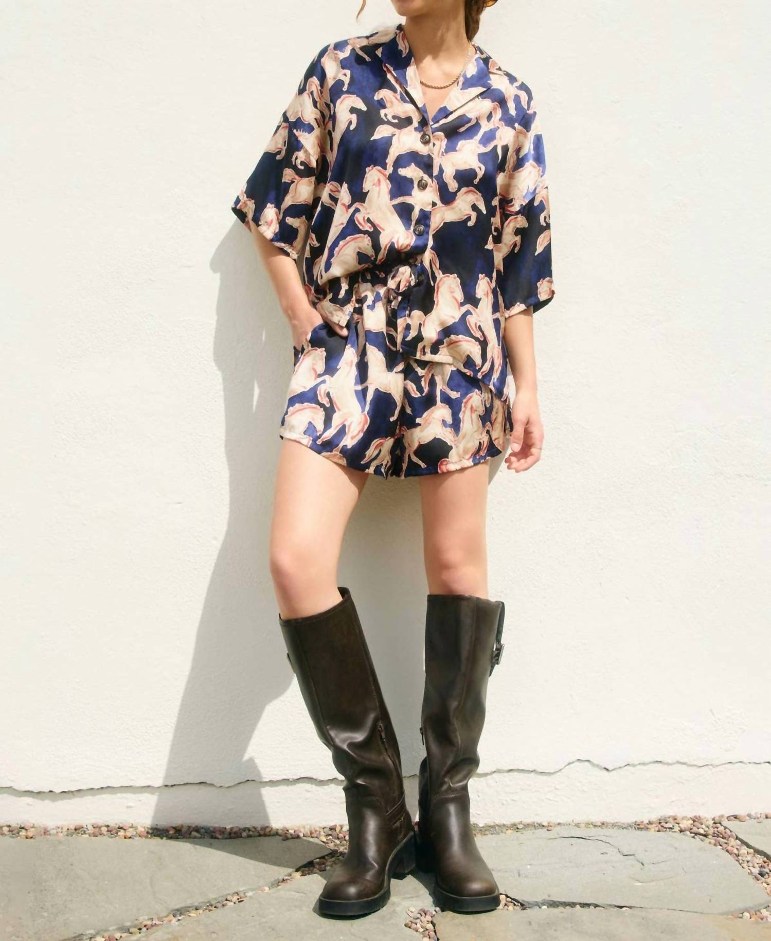 Dress Forum - Western Shirt And Shorts Set