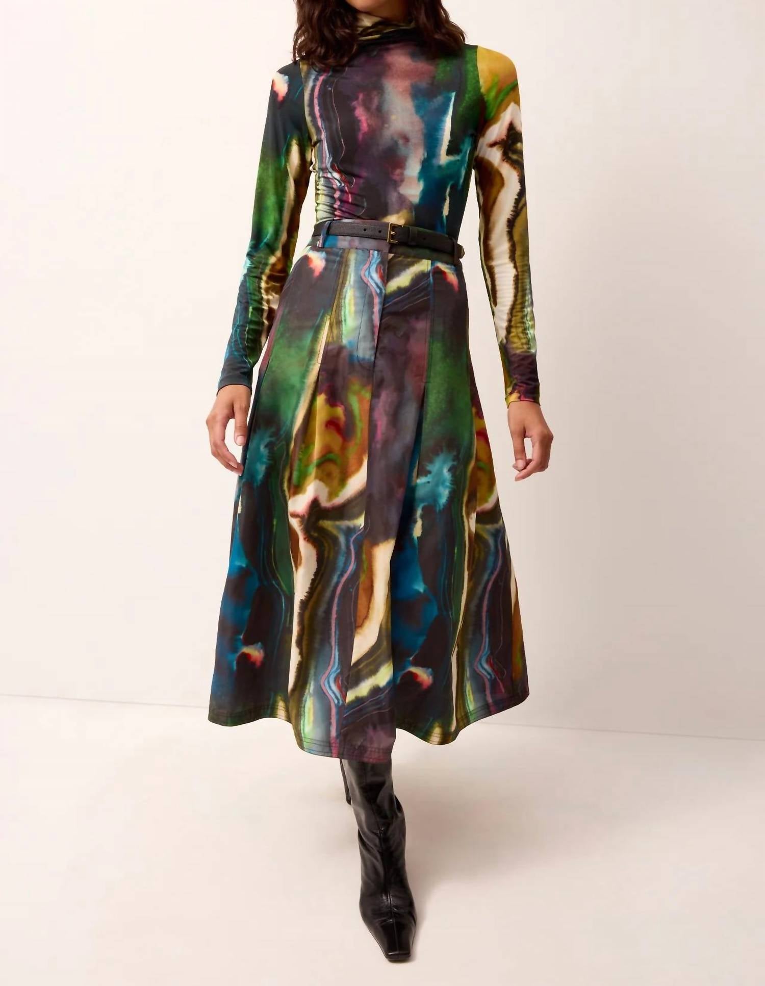 Marie Oliver Eloise Printed Shirt Top in multicolor - women's long sleeve top