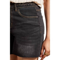 TRIBAL Audrey Girlfriend Classic Denim Short in dusty black - women's shorts - detail view