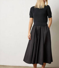 Lilla P - Mixed Media Midi Dress