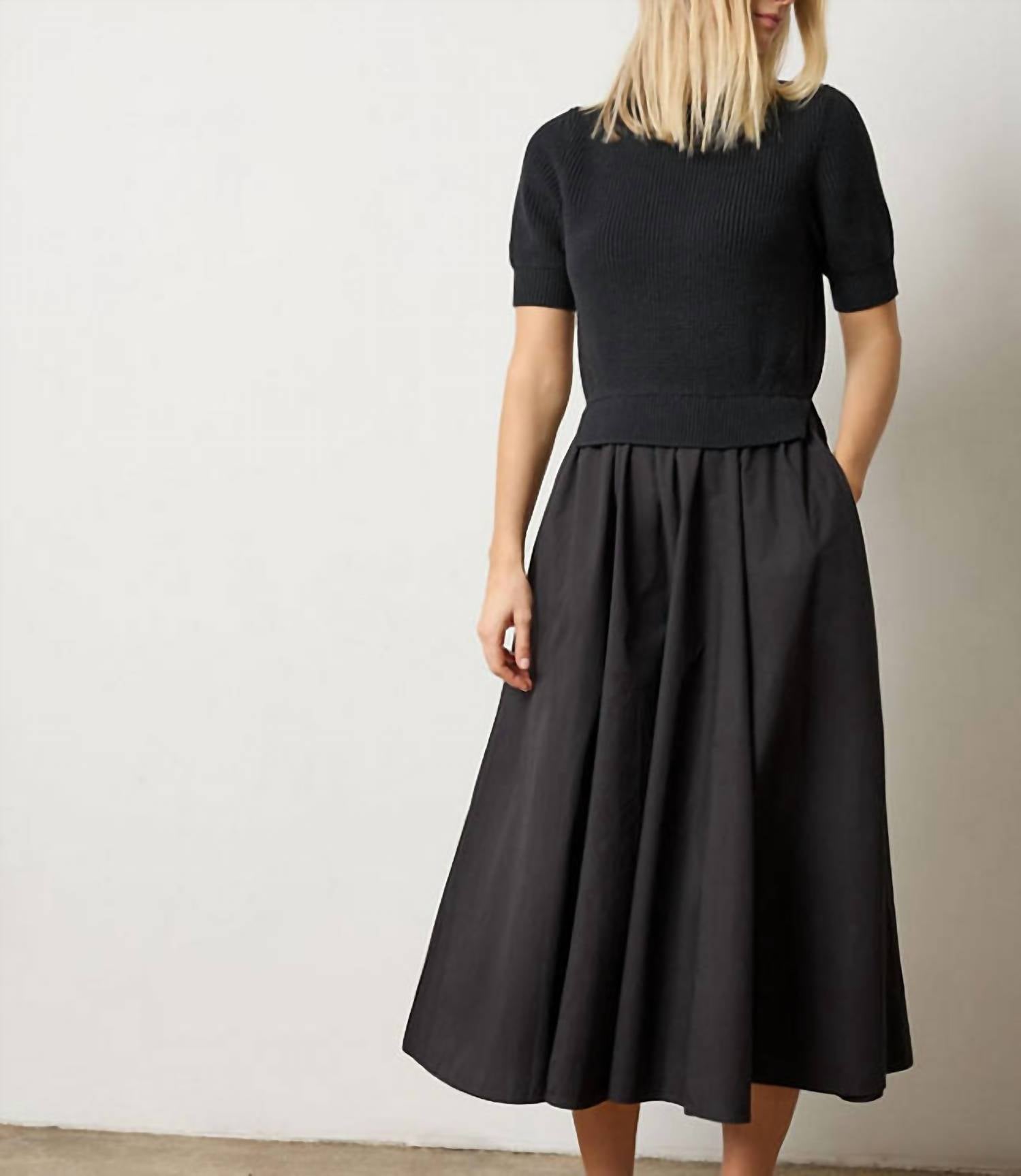Lilla P - Mixed Media Midi Dress