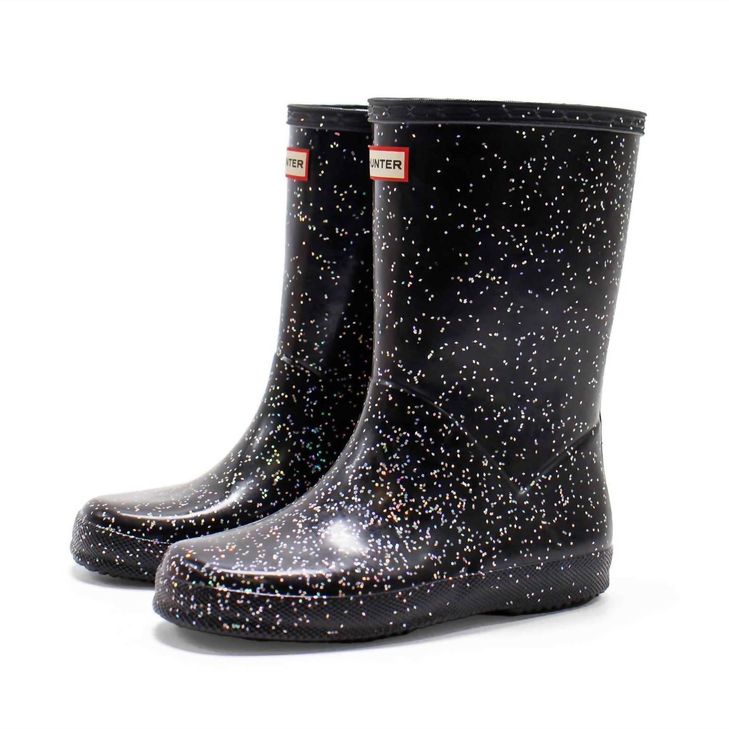 HUNTER Kids Original First Giant Glitter Rain Boots in black - kids' shoe