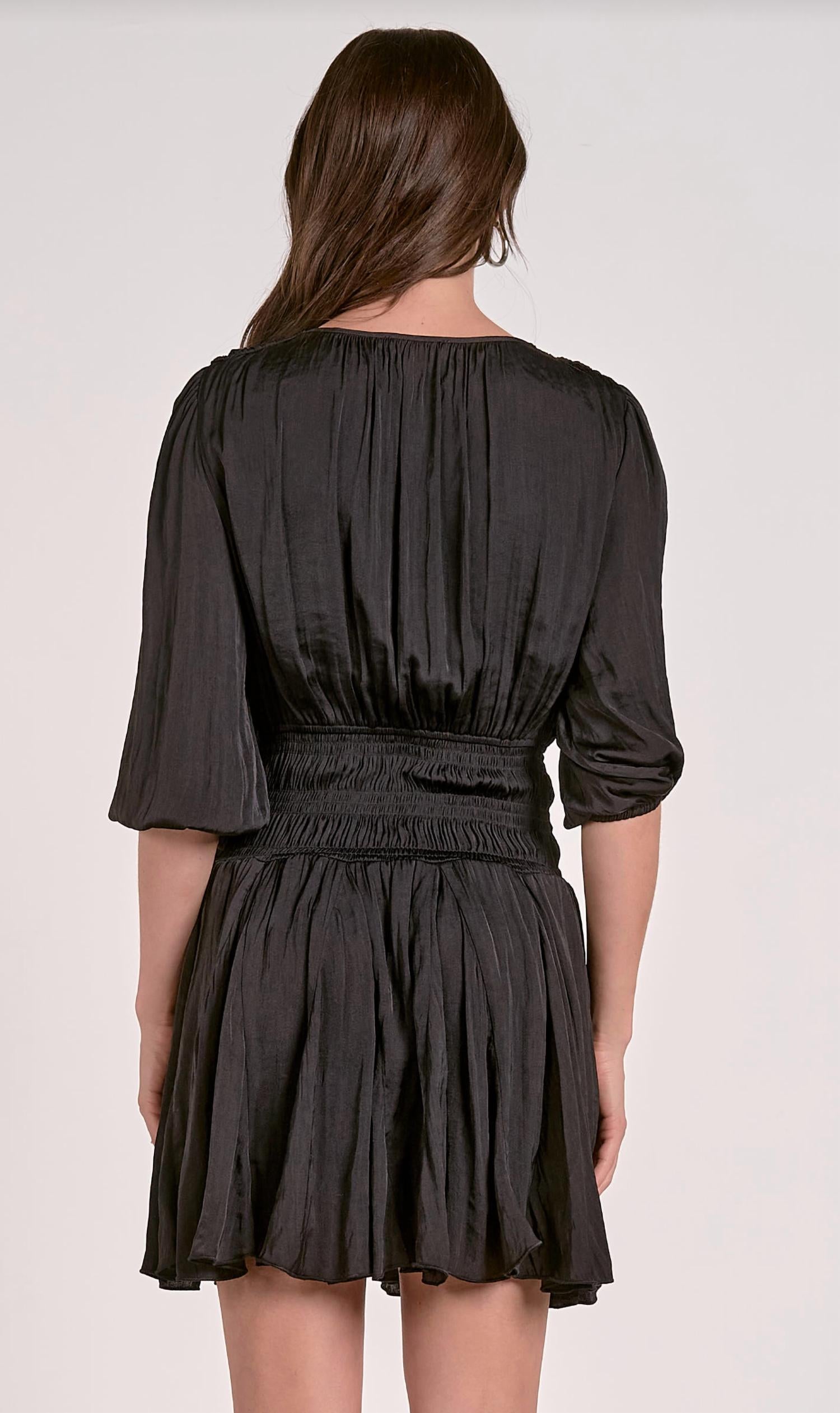 Elan - Smocked Waistband Mini Dress