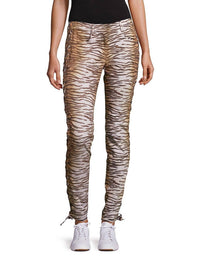 A.L.C. - Animal Print Lace Up Detail Skinny Pants